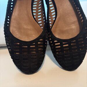 French Sole Woven Ballet Flats